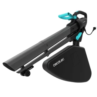 Cecotec AirForce 3300 Crush and Go Soplador Aspirador de Hojas - 3300W - Varias Velocidades - Triturador Incorporado - Bolsa de 40L - Velocidad hasta 270km/h - Color Negro y Azul