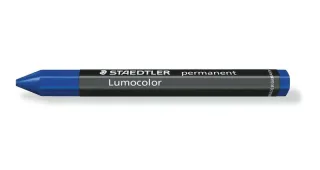 Staedtler Lumocolor Permanent Omnigraph 236 Cera Permanente Hexagonal - Resistente al Agua - Diametro 12mm Aprox - Color Azul · Pack de 12 uds.
