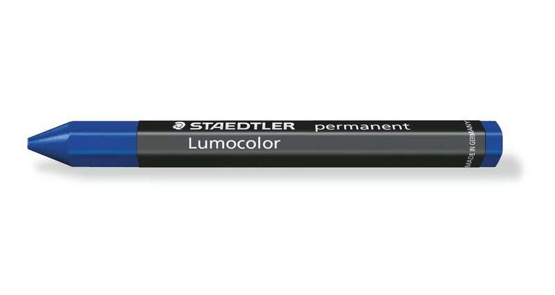 Staedtler Lumocolor Permanent Omnigraph 236 Cera Permanente Hexagonal - Resistente al Agua - Diametro 12mm Aprox - Color Azul · Pack de 12 uds.