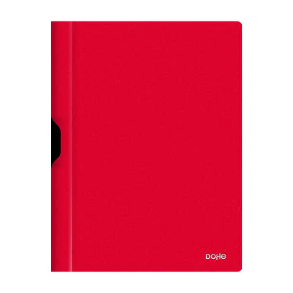 Dohe Dossier con Clip Metalico - Tamaño A4 - Fabricado en Polipropileno Opaco de 350 Micras - Color Rojo · Pack de 4 uds.