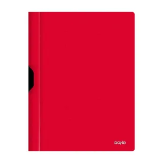 Dohe Dossier con Clip Metalico - Tamaño A4 - Fabricado en Polipropileno Opaco de 350 Micras - Color Rojo · Pack de 4 uds.