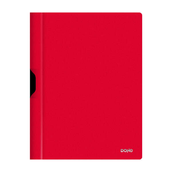 Dohe Dossier con Clip Metalico - Tamaño A4 - Fabricado en Polipropileno Opaco de 350 Micras - Color Rojo · Pack de 4 uds.
