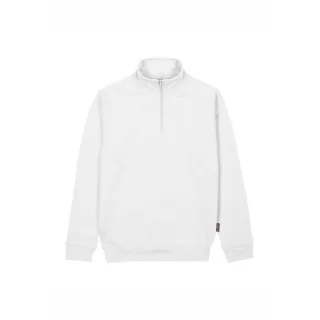 Upower Tautra Sudadera de Trabajo Confortable y Duradera - Talla 2XL - Polialgodon Perchado, Media Cremallera, Cuello Ajustable, Puños Canale Elastico, Proteccion DPI1 - Color Blanco