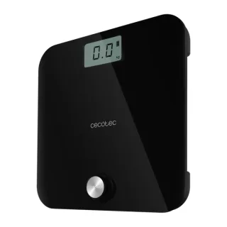 Cecotec Surface Precision 10000 Healthy Black Bascula Corporal - Energia sin Pilas - 4 Sensores - Cristal Templado - Pantalla LCD - Funcion de Autoapagado - Patas Antideslizantes - Color Neg