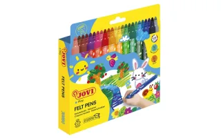Jovi Pack de 24 Rotuladores Jumbo - Punta de 5.8mm - Trazo Grueso - Amplia Variedad de Tonos - Tinta de Gran Fijacion - Capuchon de Seguridad Ventilado - Colores Surtidos