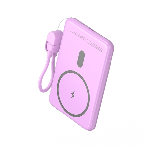 Leotec Powerbank Inalambrico 5.000 mAh - PD 20W - Qi 15W - Color Rosa
