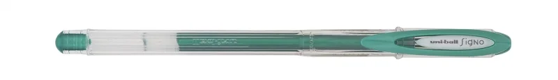 Uni-ball Signo Noble Metal UM-120NM Boligrafo de Tinta Gel - Punta de Bola 0.8mm - Tinta Resistente al Agua y Luz - Escribe en Papel Negro y Blanco - Color Verde · Pack de 12 uds.