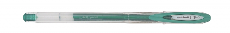 Uni-ball Signo Noble Metal UM-120NM Boligrafo de Tinta Gel - Punta de Bola 0.8mm - Tinta Resistente al Agua y Luz - Escribe en Papel Negro y Blanco - Color Verde · Pack de 12 uds.