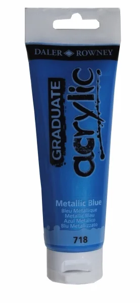 Daler Rowney Graduate Pintura Acrilica - Tubo de Plastico - 120ml - Color Azul Metalico