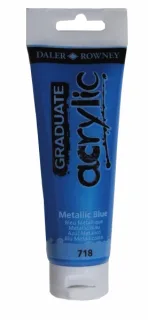 Daler Rowney Graduate Pintura Acrilica - Tubo de Plastico - 120ml - Color Azul Metalico