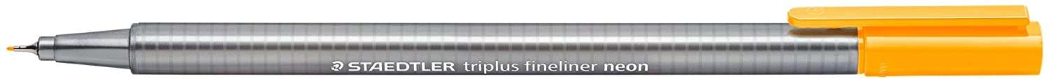 Staedtler Triplus Fineliner 334 Rotulador de Punta Fina - Trazo de 0.3mm - Tinta Base de Agua - Color Naranja Neon · Pack de 10 uds.