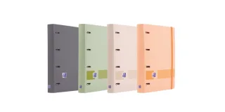 Oxford Europeanbinder Boreal A4+ Carpeta Resistente - Tapa de Plastico Polifoam Suave - Lomo de 45mm - Anillas 4Dx35mm - Incluye Recambio Dots - 5 Colores de Banda · Pack de 10 uds.