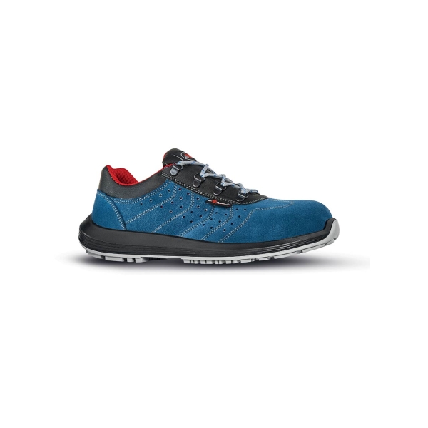 Upower Curtiss O Calzado de Seguridad Bajos - Talla 35 - Empeine Gamuza Perforada, Puntal Composite, Suela Antideslizante PU/PU, Proteccion S1 FO SR, Estructura Ergonomica - Color Azul