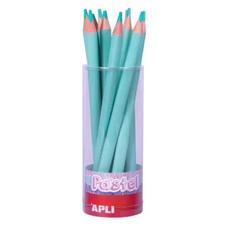 Apli Lapices Jumbo Pastel Turquesa - Mina de 5mm - Forma Triangular para Niños - 10mm de Diametro - Pack de 18 Unidades · Pack de 18 uds.