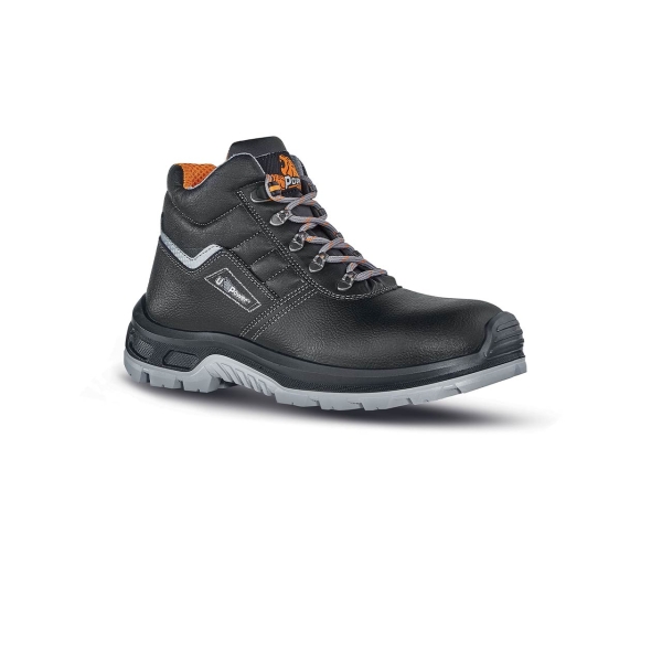 Upower Innovation RS L Botines de Seguridad - Talla 38 - Empeine Piel Hidrofugo, Puntal Composite, Antiperforacion, Suela Antideslizante, Proteccion S3 FO SR - Color Negro