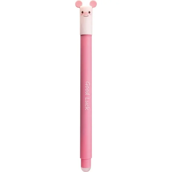 Eberhard Faber Animal Erase It! Boligrafo Borrable Tinta Gel Azul - Trazo 0.7mm - Tacto Soft - Diseño Cerdo · Pack de 6 uds.