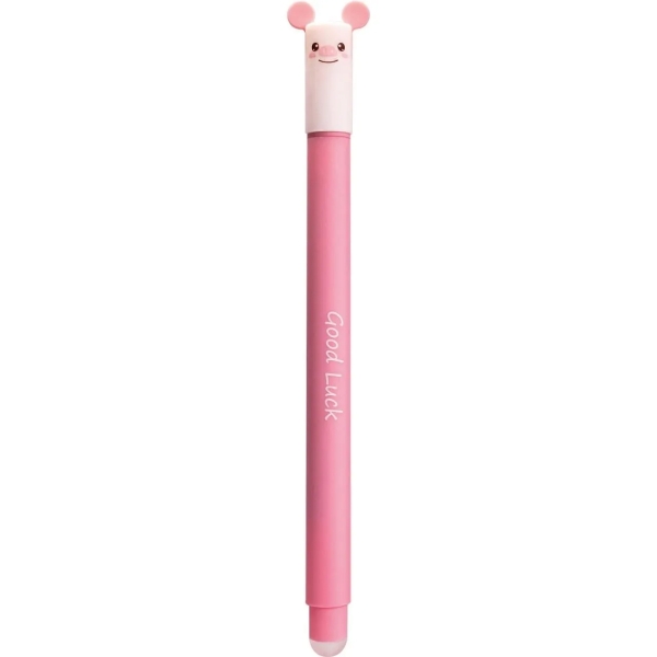 Eberhard Faber Animal Erase It! Boligrafo Borrable Tinta Gel Azul - Trazo 0.7mm - Tacto Soft - Diseño Cerdo · Pack de 6 uds.