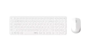 Rapoo 9310M Pack Teclado Ultrafino + Raton Inalambricos - Bluetooth y 2.4GHz - Raton 2400 DPI - Autonomia hasta 12 Meses - Color Blanco