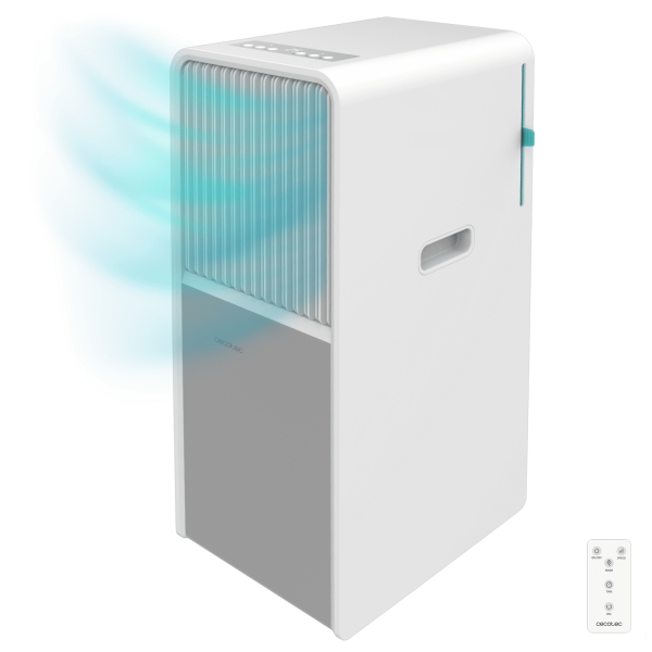 Cecotec ForceClima 9150 Aire Acondicionado Portatil - 2250 Frigorias - 9000 BTU - Cobertura hasta 25m2 - Tactil - Pantalla LED - 4 Modos - Ruedas Multidireccionales - Color Blanco y Gris