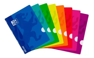 Oxford Openflex Libreta Grapada Formato A4 Cuadriculado 4x4mm - 48 Hojas con Margen - Tapa de Plastico - Colores Surtidos · Pack de 10 uds.