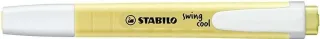 Stabilo Swing Cool Pastel Marcador Fluorescente - Cuerpo Plano - Punta Biselada - Trazo entre 1 y 4mm - Tinta con Base de Agua - Color Amarillo Cremoso · Pack de 10 uds.