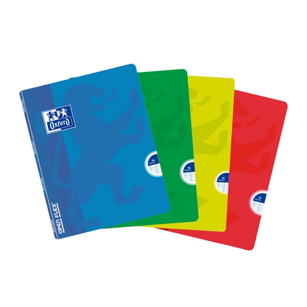 Oxford School Classic Openflex A5 Libreta Grapada - Tapa de Plastico Resistente - 1 Linea con 2 Margenes - 48 Hojas - Colores Surtidos · Pack de 10 uds.