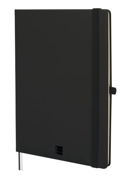 Finocam Nexo Cuaderno de Tapa Dura - 72 Hojas - Formato B5 - 176x250mm - Papel Crema de 80g/m2 - Liso - Bolsillo Interior - Cierre con Goma - Hojas Microperforadas - Color Negro
