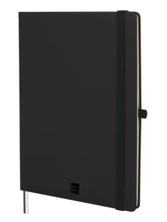 Finocam Nexo Cuaderno de Tapa Dura - 72 Hojas - Formato B5 - 176x250mm - Papel Crema de 80g/m2 - Liso - Bolsillo Interior - Cierre con Goma - Hojas Microperforadas - Color Negro
