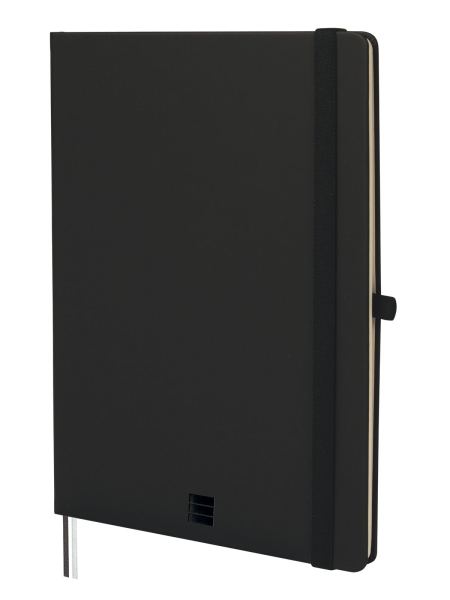 Finocam Nexo Cuaderno de Tapa Dura - 72 Hojas - Formato B5 - 176x250mm - Papel Crema de 80g/m2 - Liso - Bolsillo Interior - Cierre con Goma - Hojas Microperforadas - Color Negro