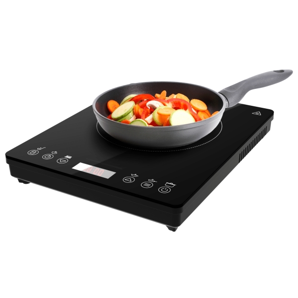 Cecotec Full Magma Slim Placa de Induccion Portatil - Potencia 2000W - 8 Niveles de Potencia - Temporizador - Pantalla Tactil - Color Negro