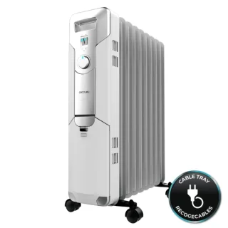 Cecotec ReadyWarm 9000 Space Radiador de Aceite con 9 Modulos de 150x580mm - 2000W - Calienta hasta 20m2 - 3 Niveles de Potencia - Facil Transporte - Recogecables - Seguridad Doble - Color B