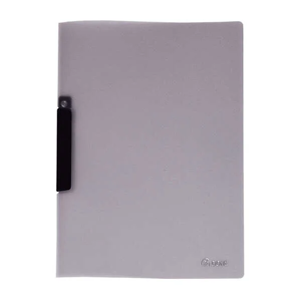 Dohe Dossier con Pinza Pivotante Tamaño A4 - Fabricado en Polipropileno Translucido de 450 Micras - Color Gris · Pack de 8 uds.