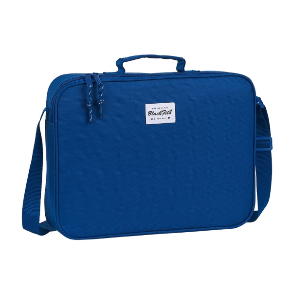 Safta Blackfit8 Oxford Maletin con Cremallera - Bandolera Ajustable - Asa Forrada - Doble Tirador Cremallera - Fondo Semirigido - 6L - 380x60x280mm - Color Azul Oscuro