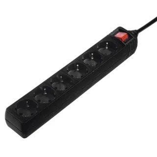 Hama Regleta Alimentacion con 6 Tomas - Cable 1.4m - Interruptor de Encendido - 33.7x5.5x4.7cm - Color Negro