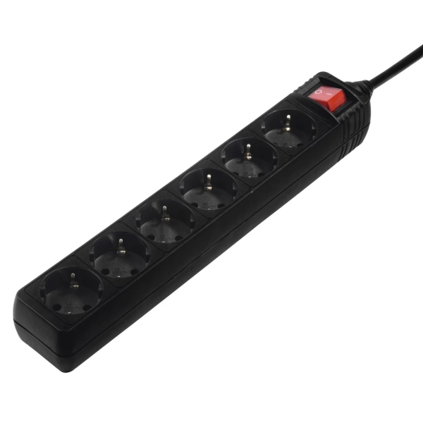 Hama Regleta Alimentacion con 6 Tomas - Cable 1.4m - Interruptor de Encendido - 33.7x5.5x4.7cm - Color Negro