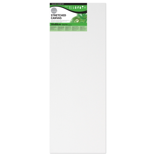 Daler Rowney Simply Bastidor Entelado - 30x80cm - Imprimacion Triple - Grano Medio - 100% Algodon sin Acido - 250g - Color Blanco