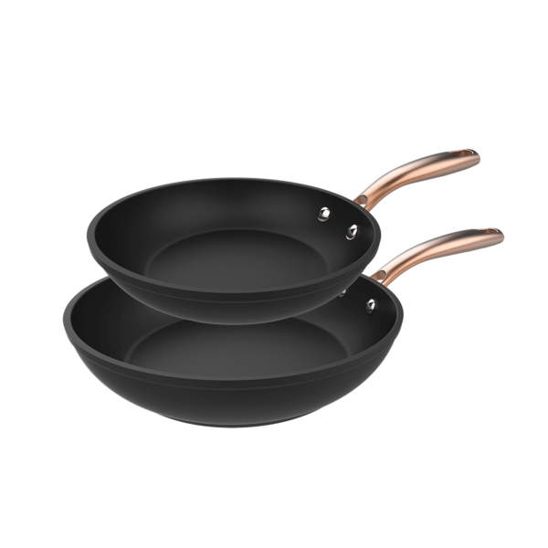 Cecotec Polka Fantasy Golden Pack de 2 Sartenes de 20 y 24cm - Acero Inoxidable - Revestimiento Antiadherente - Apta para Horno hasta 230°C - Compatible con Induccion - Color Negro