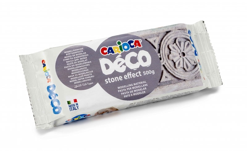 Carioca Stone Pack de Pasta de Modelar 500gr - Efecto Piedra - Apta para Todas las Tecnicas de Modelaje - Endurece al Aire - Aplicable sobre Cualquier Soporte - Color Gris