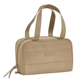 Safta Moos Capsula Camel Neceser de 8L - Cremallera - Asas de Mano Superiores - Interior Forrado - Bolsillo Interior - Tirador Doble - 310x140x190mm - Color Arena