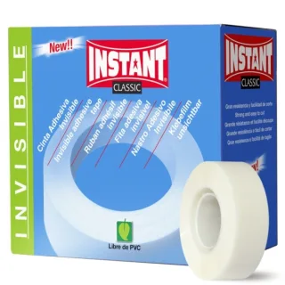Instant Classic Cinta Adhesiva Invisible 19mm x 33m - Gran Resistencia - Facil de Cortar · Pack de 16 uds.