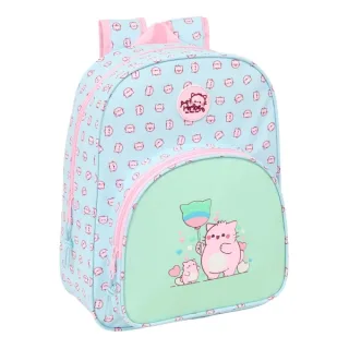 Safta Pembe The Pink Cat Mochila Infantil - Adaptable a Carro - Portabotellas - Hombreras Ergonomicas - Bolsillo Frontal - 10L - 260x110x340mm - Color Azul Claro
