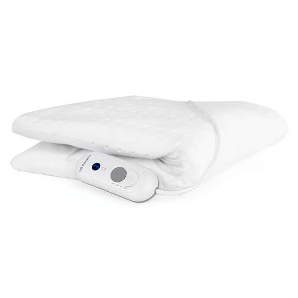 Orbegozo CAH 0850 Calienta Camas Electrico - Calor Persistente - Control Remoto Extraible - Sistema de Calor Extra en Pies - Ajuste al Colchon - Apagado Automatico - Lavable - Descanso Repar
