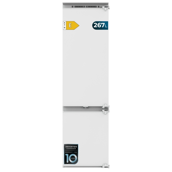 Cecotec Bolero CoolMarket Combi BI-D FLW 267 E Frigorifico Combi Integrable - 267L - Luz LED - Incluye Accesorios - Compresor Inverter - Total Nofrost - Modo Vacaciones - 193.7x54cm - Color