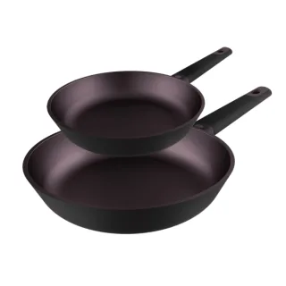 Cecotec Polka Experience Titan Pack de 2 Sartenes de 20 y 24cm - Aluminio Fundido - Teflon Antiadherente - Libre de PFOA - Compatible con Induccion - Apto para Lavavajillas - Color Granate