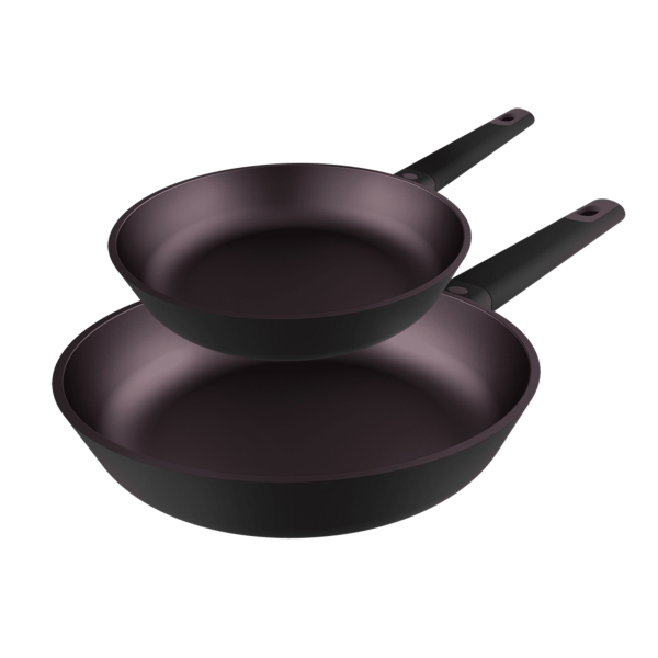 Cecotec Polka Experience Titan Pack de 2 Sartenes de 20 y 24cm - Aluminio Fundido - Teflon Antiadherente - Libre de PFOA - Compatible con Induccion - Apto para Lavavajillas - Color Granate