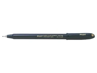 Pilot Super Color Rotulador Permanente Ultra Fino - Punta de Poliacetal 1mm - Libre de Xileno - Color Negro · Pack de 12 uds.
