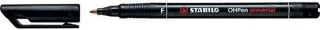 Stabilo OHPen Rotulador Permanente - Punta Fina - Trazo de 0.7mm - Agarre Antideslizante - Tapon Ventilado - Color Negro · Pack de 10 uds.