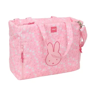 Safta Miffy Flores Maletin para Portatil hasta 14.1" - Cremallera - Bolsillos Frontales - Hombrera Ajustable - Asas de Mano - 28.46L - 400x170x310mm - Color Rosa