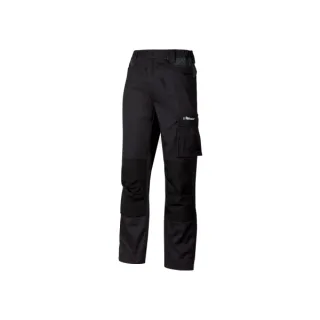Upower Mallorca Pantalon de Trabajo Ergonomico - Talla 2XL - Algodon Elastico, Cintura Elastica, Multiples Bolsillos, Refuerzos Estrategicos, Cinta Reflectante, Triple Costura - Color Negro