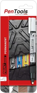 Pentel PenTools Pack de 4 Rotuladores Permanentes Paint Marker - Punta Conica 4.6mm - Trazo 3mm - Impermeable, Resistente a la Luz - Secado Rapido - Colores Negro, Azul, Amarillo y Blanco